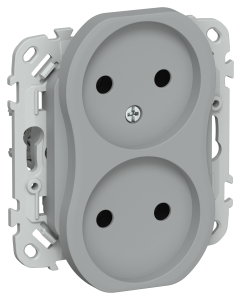 Розетка 2-местная IEK Flite FI-R20-10-K03 серый