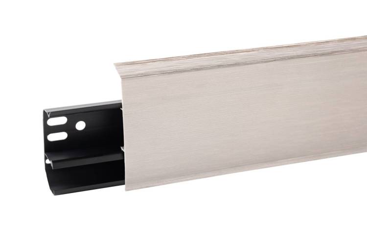 Плинтус Aberhof ABF 7041 Алюминий светлый 2500x70x26