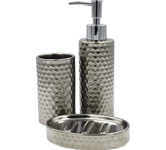 Набор аксессуаров для ванны Bath Plus Ferro W-CE1952AA-SET3W серый металлик
