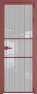 Межкомнатная дверь Profil Doors 2 AX цвет профиля Красный антрацит, стекло безопасное 6 мм страйп 700x2000