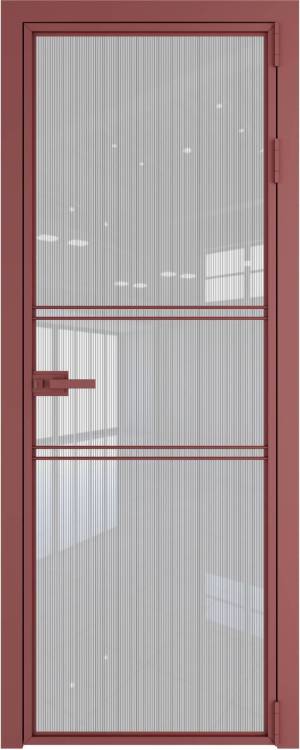 Межкомнатная дверь Profil Doors 2 AX цвет профиля Красный антрацит, стекло безопасное 6 мм страйп 700x2000