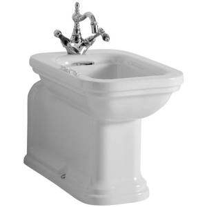 Биде напольное Kerasan Waldorf 4120K1bi/cr*1 пристенное, удлиненное, с 1 отверстием под смеситель, белое
