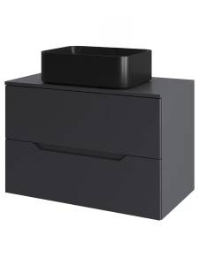Тумба с раковиной Orange Line Li-70TugMDF+B02-460MB графит матовый, 70 см