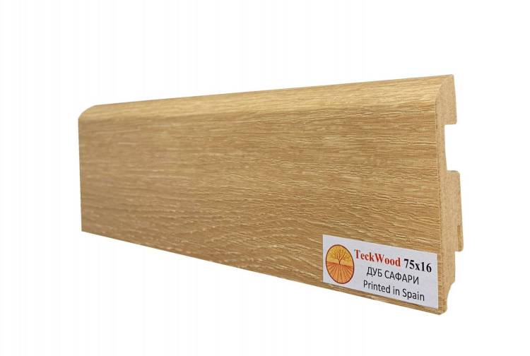 Плинтус МДФ TeckWood цветной Дуб Сафари 2150x75x16