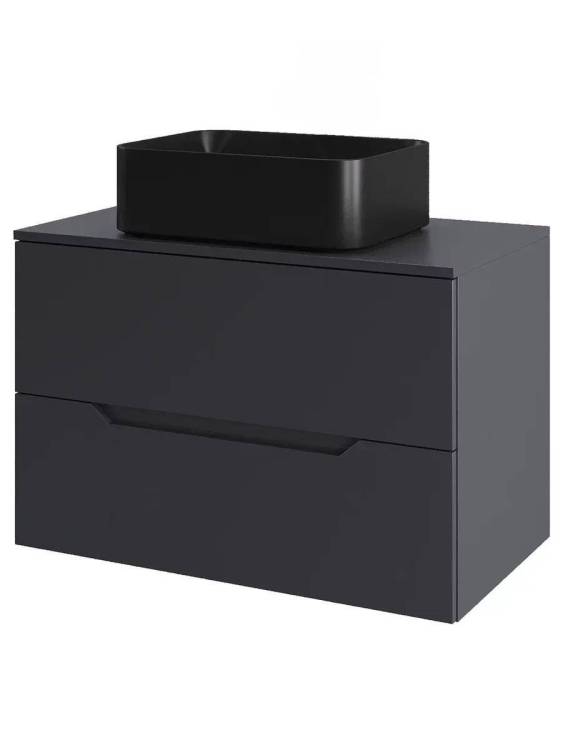 Тумба с раковиной Orange Line Li-70TugMDF+B02-460MB графит матовый, 70 см