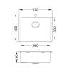 Мойка кухонная Alveus Quarto 10 1124382 Brs-90 с сифоном, 55x48 фото 3