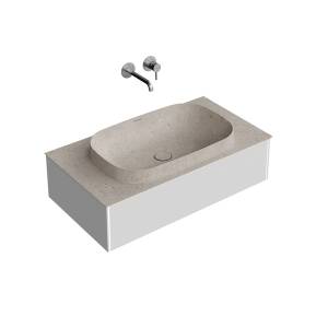 Тумба под раковину Kerama Marazzi Magica MA.90.1\MGR.M подвесная 90, 1 ящик, утренний серый матовый