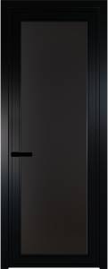 Межкомнатная дверь Profil Doors 1 AGP цвет профиля Черный, стекло безопасное 6 мм монохром черный 600x2000