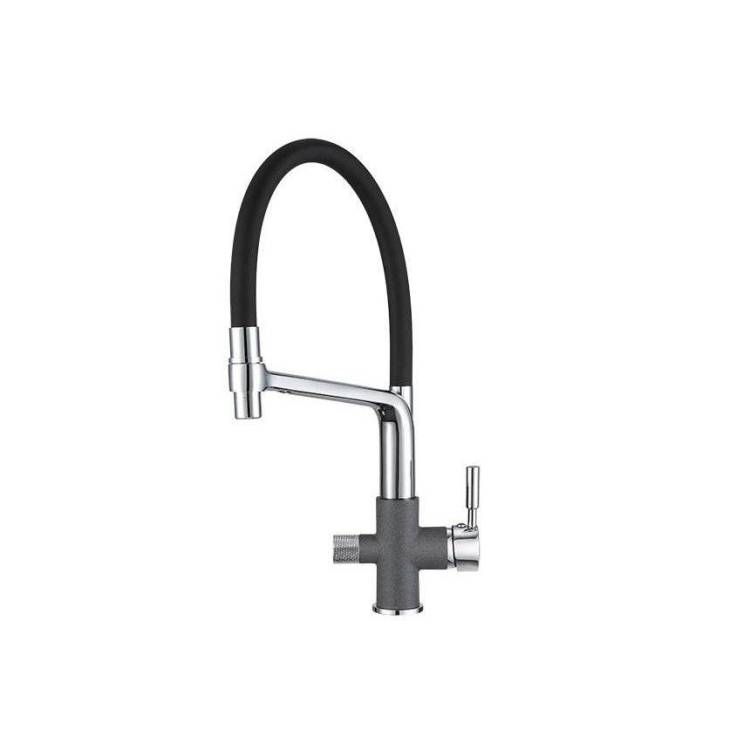 Смеситель для кухни Granula GR-0075, ГРАФИТ