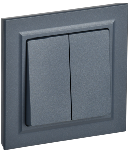 Выключатель 2-клавишный IEK Brite BR-V20-0-10-K35-F маренго