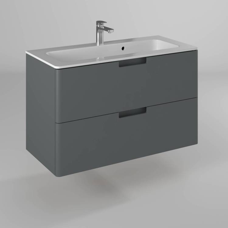Тумба под раковину Briz Прато 240 03-18100-16 00 ГР, темно-серый матовый, 100x47
