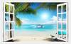 3D Фотообои Artegrafico «Вид из окна на пляж» OK003 акварель