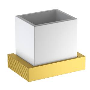 Стакан Timo Caisa 92031/20 настенный, золото шлифованное, белый