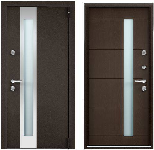 Входная стальная дверь Torex SNEGIR PRO-C MP 961420 Букле коричневый/ПВХ Дуб коньяк 2000x880