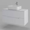 Тумба с раковиной Orange Line Li-100TuwMDF+B05-500W белая матовая, 100 см фото 2