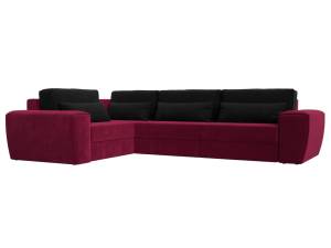 Диван угловой Лига Диванов Лига-008 Long 118739L бордовый, черный, левый