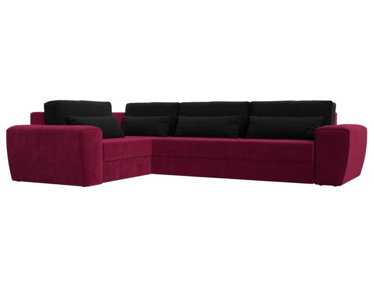 Диван угловой Лига Диванов Лига-008 Long 118739L бордовый, черный, левый