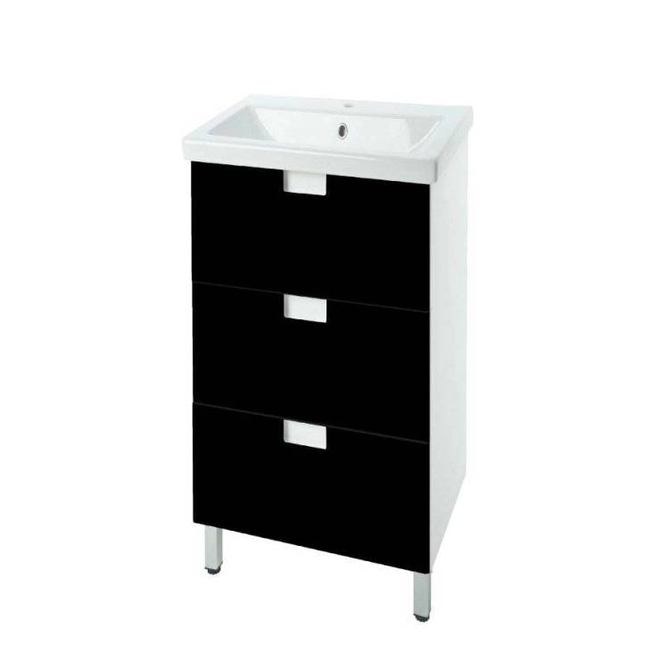 Тумба с раковиной Bellezza Пегас 50 3 ящ. Черный