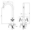 Смеситель для кухни Decoroom DR52 DR52028 двуручный с высоким повортным изливом Хром фото 2