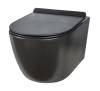 Унитаз подвесной Creto Logan L1 1001-002-L1BLMAT безободковый, сиденье микролифт, черный фото 2