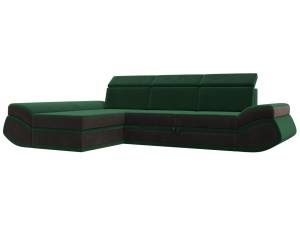 Диван угловой Лига Диванов Лига-032 121645L зеленый, коричневый, левый угол
