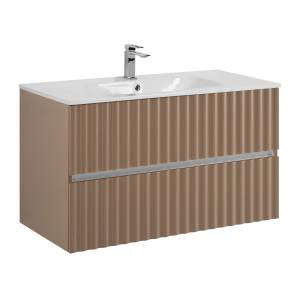 Тумба под раковину Art&Max Elegant AM-ELEGANT-1000-2C-SO-CM-LED с LED подсветкой ручек, Капучино матовый, 100x43.8x57