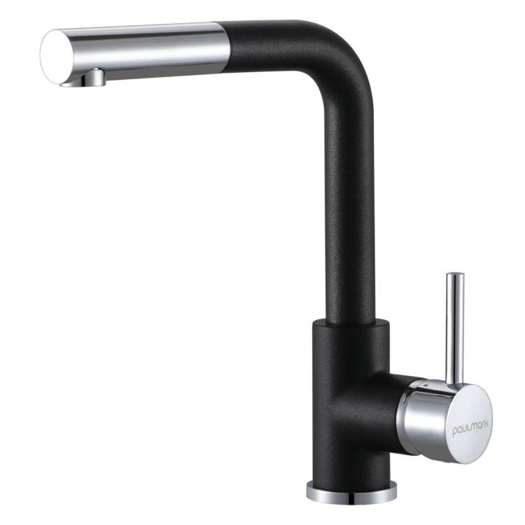 Смеситель для кухни Paulmark Kassel Ka214311-BLM с выдвижным изливом, черный