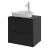 Тумба с раковиной Orange Line Li-60TubMDF+B07-500W черная матовая, 60 см