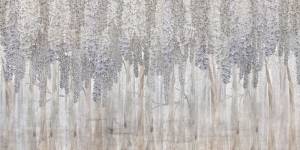 3D Фотообои Artegrafico «Ниспадающие лианы с цветами в серо-голубых тонах» IL-015 канвас