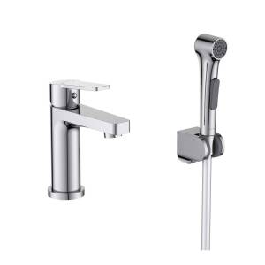 Смеситель для раковины Aquatek Лугано AQ1712CR с гигиеническим душем, хром