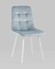 Стул Stool Group Chilly OS-2011-V seat HLR-17 wl DUAL серо-голубой, белые ножки, велюр фото 2