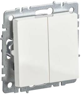 Выключатель 2-клавишный IEK Brite BR-V20-0-10-K01-PRO белый