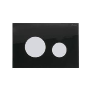 Кнопка смыва Cezares Lux LUX-GN-01-C черное стекло, клавиши хром