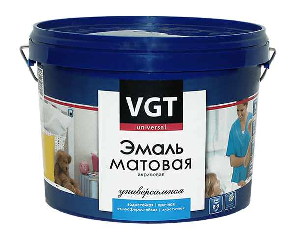 VGT ВД-АК-1179 ЭМАЛЬ АКРИЛОВАЯ МАТОВАЯ, универсальная, база А, супербелая (3кг)