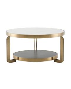 Стол журнальный Stool Group Калисто ECT-316-BRCG white/black светлая и темная керамика 90x90x45