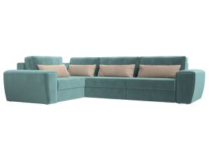 Диван угловой Лига Диванов Лига-008 Long 118705L бирюзовый, бежевый, левый