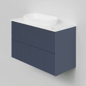 Тумба с раковиной La Fenice Terra Twin Blu Grigio NFNC-01-TER-BG-100-2-3-M-GG синяя матовая, 100 см