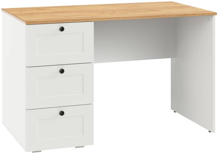 Стол письменный Моби Остин 12.159 Белый PE шагрень, Дуб Золотой CRAFT, белая шагрень 4101 ПВХ