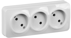 Розетка 3-местная IEK Glory ERH30-K01-10 белый