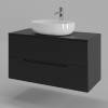 Тумба с раковиной Orange Line Li-100TubMDF+B05-520W черная матовая, 100 см фото 2