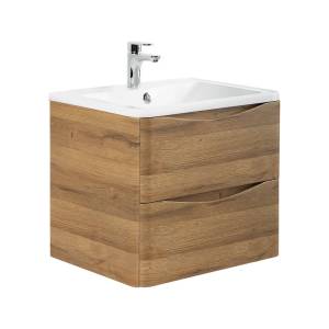 Тумба с раковиной BelBagno ACQUA-600-2C-SO-RR 60x45x50 Rovere Rustico подвесная с двумя выкатными ящиками