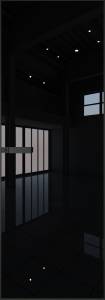 Межкомнатная дверь Profil Doors 1 AGN цвет профиля Черный, стекло безопасное 4 мм lacobel черный лак 800x2000
