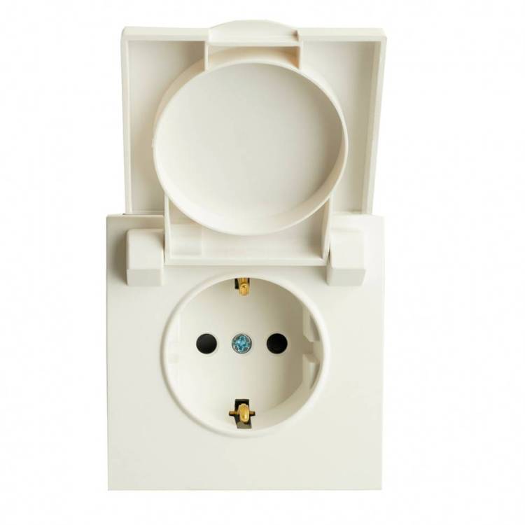 Розетка с защитной шторкой и с крышкой Stekker RST16-5112-01 49881
