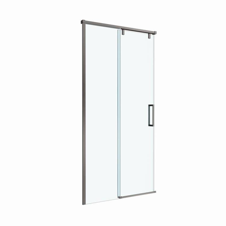 Душевая дверь в нишу BelBagno SOFT_CLOSE-1-BF-1-100-C-GM профиль оружейная сталь, стекло прозрачное, 100x200