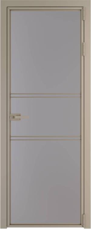 Межкомнатная дверь Profil Doors 2 AX цвет профиля Никель матовый, стекло безопасное 6 мм монохром серый 600x2000