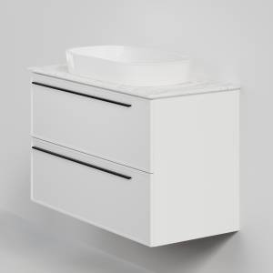 Тумба с раковиной La Fenice Elba Twin Bianco NFNC-01-ELB-B-100-2-3-M-GG белая матовая, 100 см
