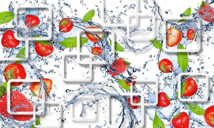 3D Фотообои Artegrafico «Клубничный микс» FT-002 акварель