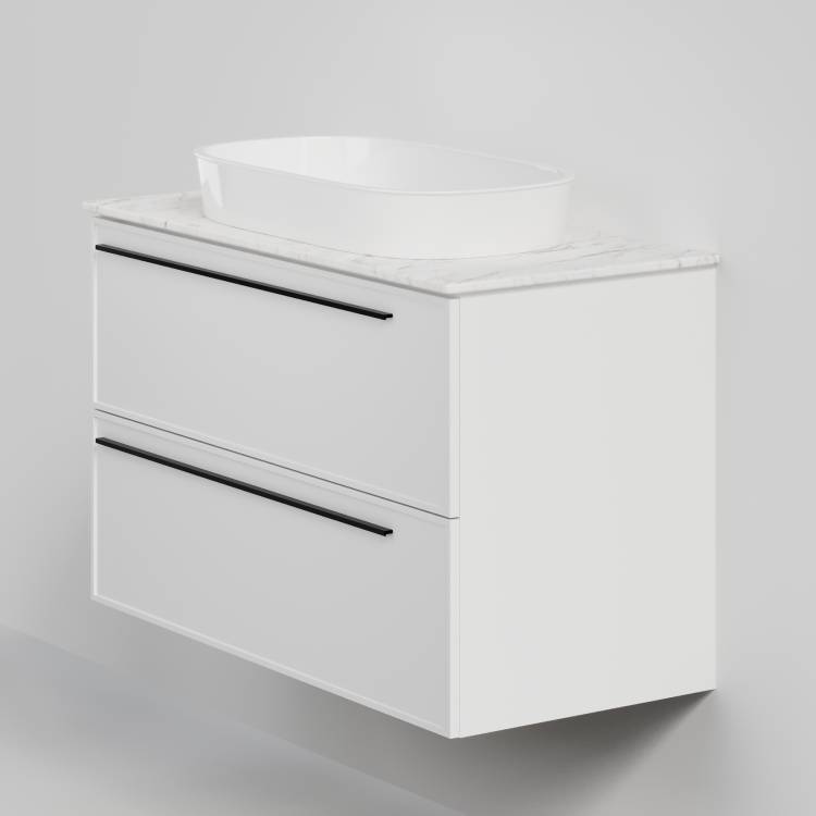 Тумба с раковиной La Fenice Elba Twin Bianco NFNC-01-ELB-B-100-2-3-M-GG белая матовая, 100 см