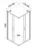 Душевой уголок Taliente TA-08082-1CB профиль матовый черный, стекло прозрачное, 80x80x195 фото 4