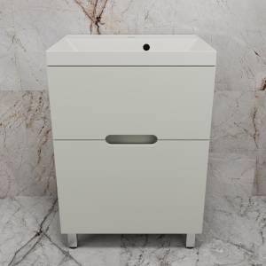 Тумба с раковиной Style Line Матис 60 напольная, олива, раковина жасмин, 82x60x45